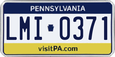 PA license plate LMI0371