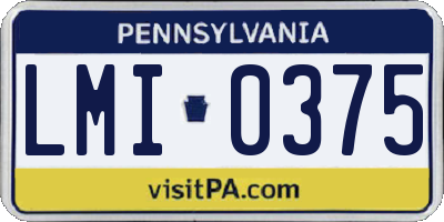 PA license plate LMI0375