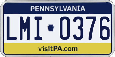 PA license plate LMI0376