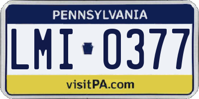 PA license plate LMI0377