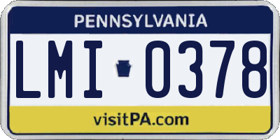 PA license plate LMI0378