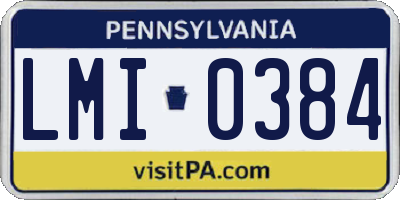 PA license plate LMI0384
