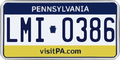 PA license plate LMI0386
