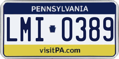 PA license plate LMI0389