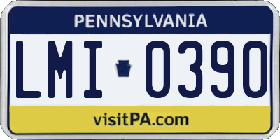 PA license plate LMI0390