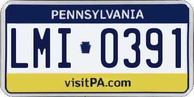 PA license plate LMI0391