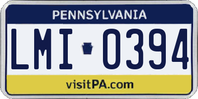 PA license plate LMI0394