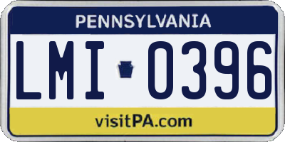 PA license plate LMI0396