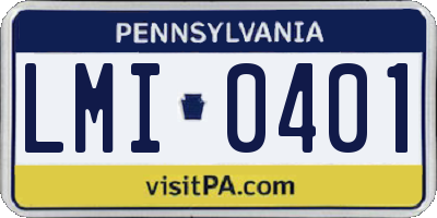 PA license plate LMI0401