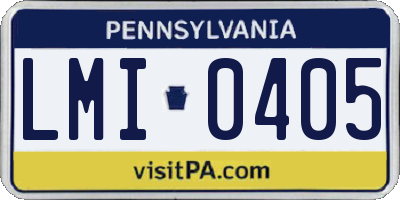 PA license plate LMI0405
