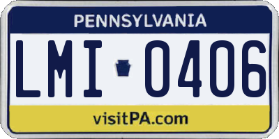 PA license plate LMI0406