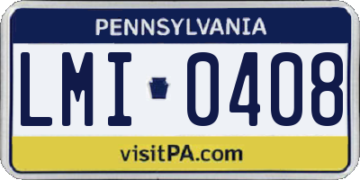 PA license plate LMI0408
