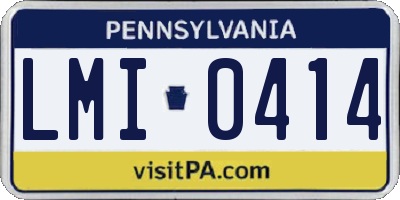 PA license plate LMI0414