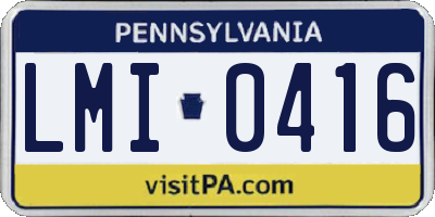PA license plate LMI0416