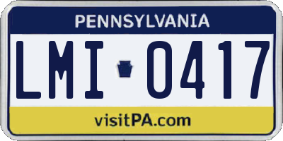 PA license plate LMI0417