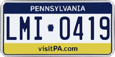 PA license plate LMI0419