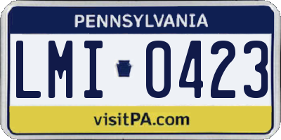 PA license plate LMI0423