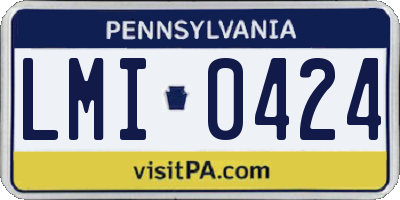 PA license plate LMI0424