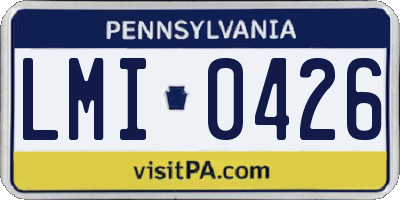 PA license plate LMI0426
