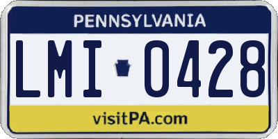 PA license plate LMI0428