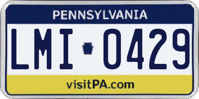 PA license plate LMI0429