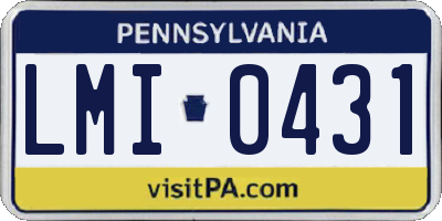 PA license plate LMI0431