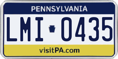 PA license plate LMI0435