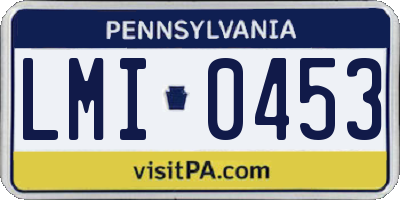 PA license plate LMI0453