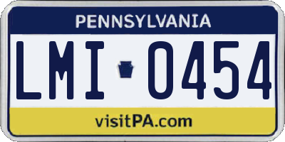 PA license plate LMI0454