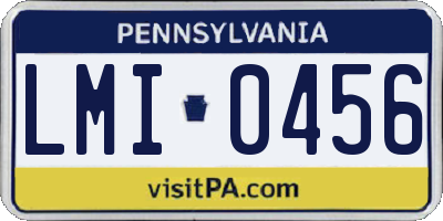 PA license plate LMI0456