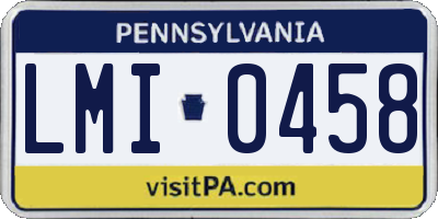 PA license plate LMI0458