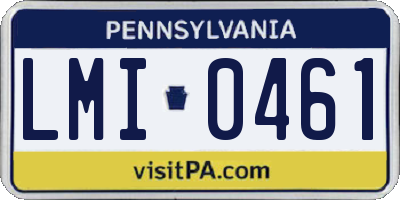 PA license plate LMI0461