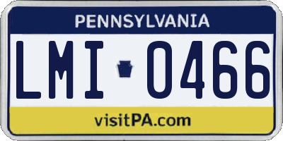PA license plate LMI0466