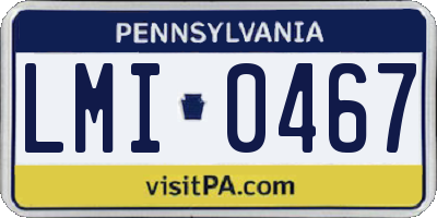 PA license plate LMI0467