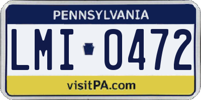 PA license plate LMI0472
