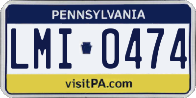 PA license plate LMI0474