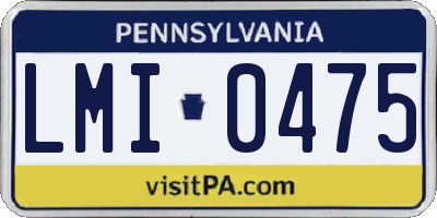 PA license plate LMI0475
