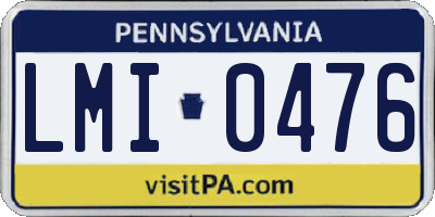 PA license plate LMI0476