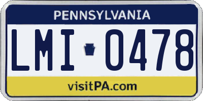 PA license plate LMI0478