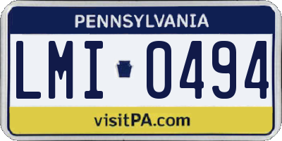 PA license plate LMI0494