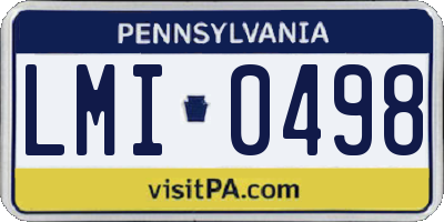 PA license plate LMI0498
