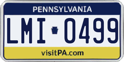 PA license plate LMI0499