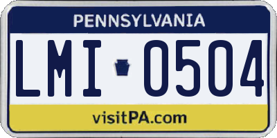 PA license plate LMI0504