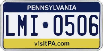 PA license plate LMI0506