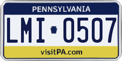PA license plate LMI0507