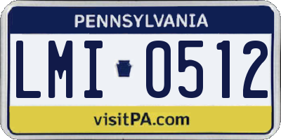 PA license plate LMI0512