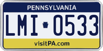 PA license plate LMI0533