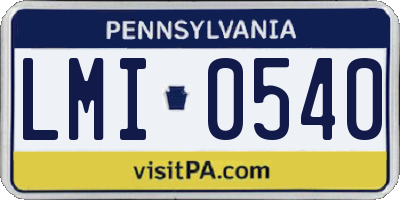 PA license plate LMI0540