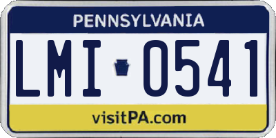 PA license plate LMI0541