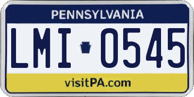 PA license plate LMI0545